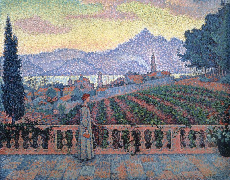 saint tropez terrace oil painting image